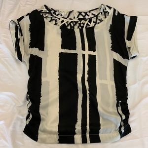 Cream and Black blouse